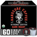 Hardcore Coffee Single Serve Coffee Pods for Keurig K Cup Brewers High Caffeine Strong Roast 60 Count