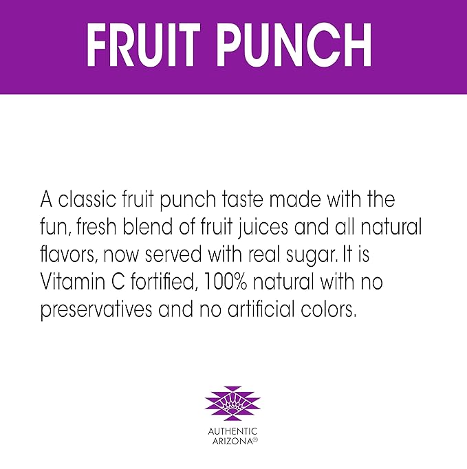 AriZona Fruit Punch Juice Cocktail 20 Fl Oz (Pack of 12)