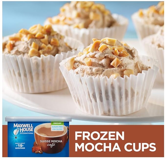 Maxwell House International Sugar-Free Decaf Suisse Mocha Beverage Mix 4 oz Tub 4 Pack 2 Packages (4 Tubs)