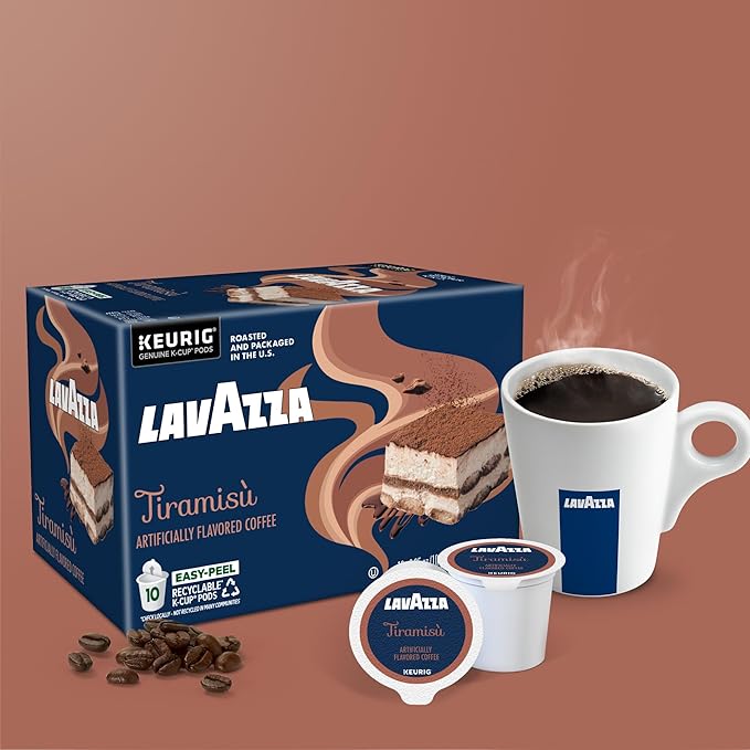 Lavazza Tiramisù Coffee Single Serve Keurig K-Cup Pods Flavored Coffee 60-Count Box (6 Packs of 10)