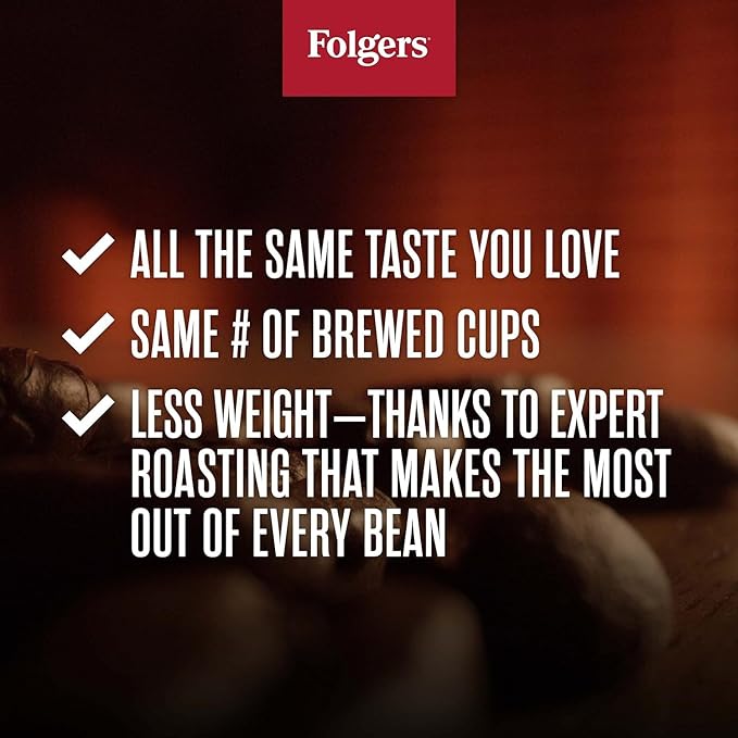 Coffee Ground Medium Roast for Folger 33.7 Oz Can Includes Coffee Scoop