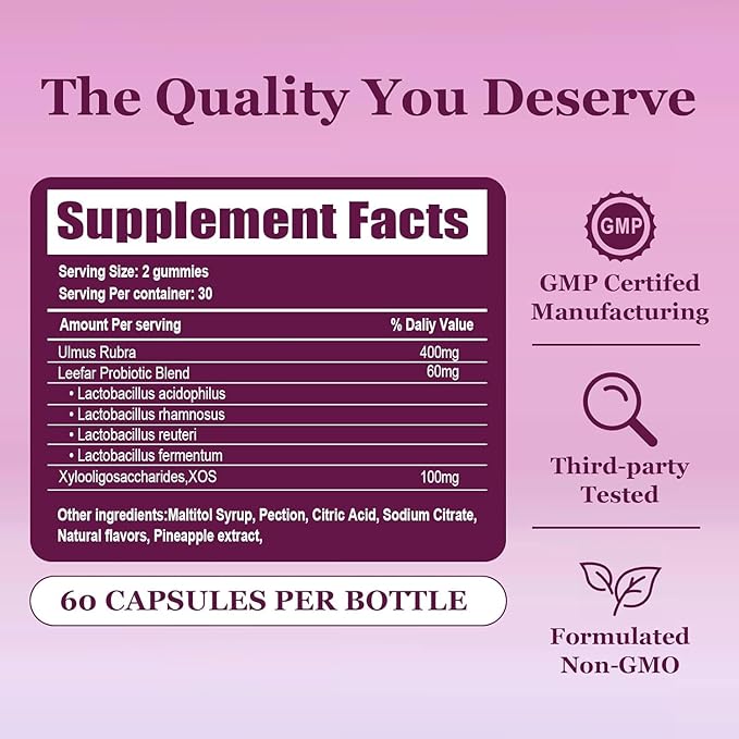DYALE Her Juicy Feminine Probiotics Gummies for Women | Pineapple Flavor | Supports pH Balance Gut Health &amp Immune System | with Slippery Elm Prebiotics &amp Lactobacillus Blend | 60 Gummies (1