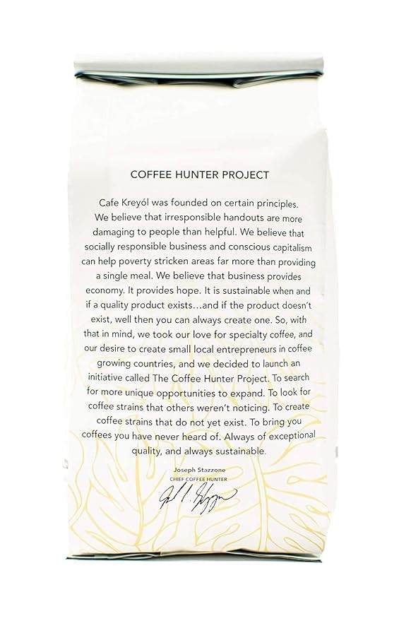 Cafe Kreyol Organic Caribbean Blue | 2 Pack 12 oz - Haitian Blue Light Roast Coffee - Whole Bean Coffee High Caffeine - Smooth Low Acid with Notes of Almond and Walnut