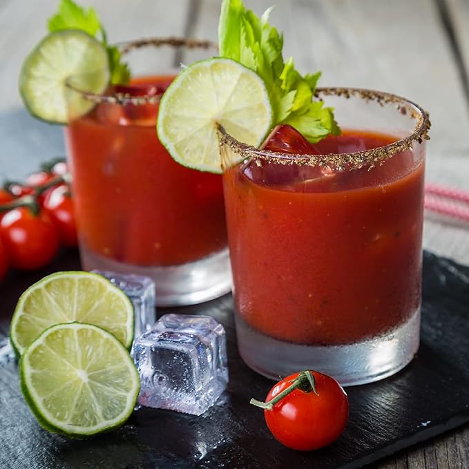 SPOOKY - Pepper Burst Bloody Mary Mix - Made With All Premium Natural Ingredients - No Artificial Color or Flavor - No Preservative No MSG Low Carb Low Calorie &amp Gluten Free - 32 Oz (Pack of 2