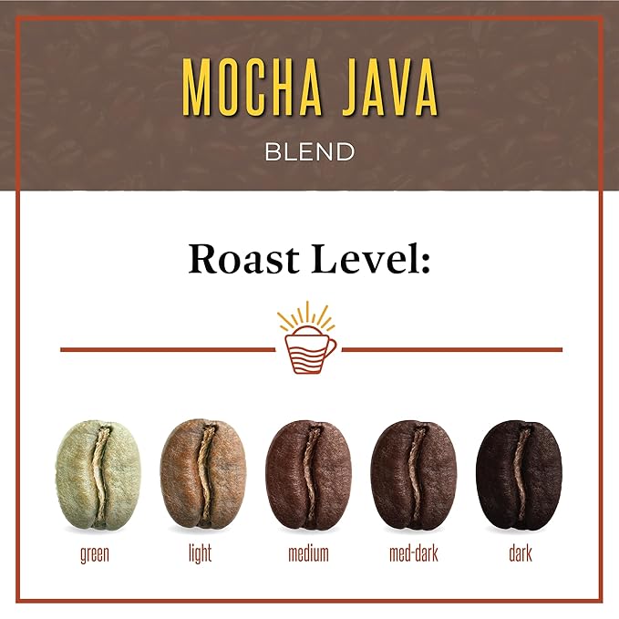 San Diego Coffee Mocha Java Medium Roast Whole Bean Coffee 16-Ounce Bag Café en grano tostado