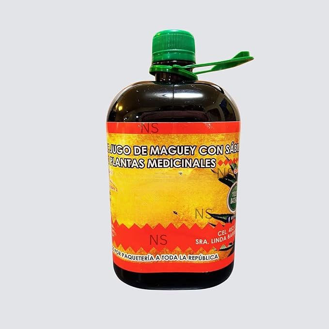 Remedio Artesanal Uruapan Extracto de Jugo de Maguey con Sabila y 10 Plantas MED 32 oz