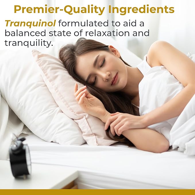 Premier Research Labs Tranquinol - Natural Sleep Aid Supplement for Deep Sleep Support and Calm Mind | Magnesium Turmeric Lemon Balm &amp Saffron Extract - Pure Vegan - 90 Plant-Source Capsules