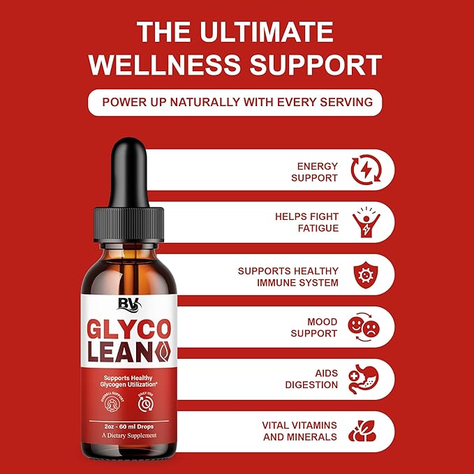 BLUE VIBE Glyco Lean Drops Glyco Lean Liquid Drop Supplement Maximum Strength Overall Health &amp Wellness Support GlycoLean Daily Health Support Liquid Formula Supplement (5 Pack - 10oz / 300ml)