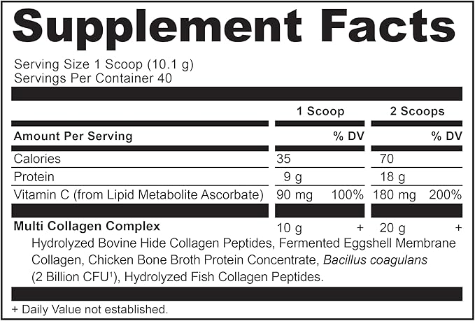 Ancient Nutrition Multi Collagen Peptides Protein Powder Unflavored 40 Servings + Multi Collagen Peptides Protein Capsules 45 Count