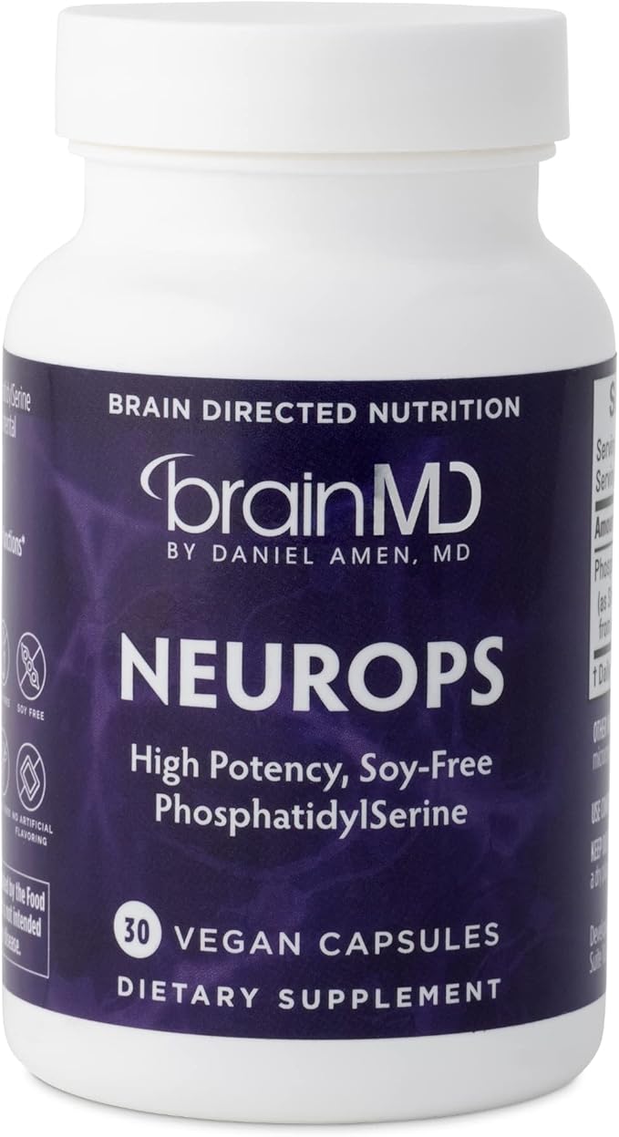 BRAINMD Dr Amen NeuroPS - 30 Capsules - 150 mg PhosphatidylSerine - Promotes Mental Focus Energy &amp Memory - Gluten Free - 30 Servings