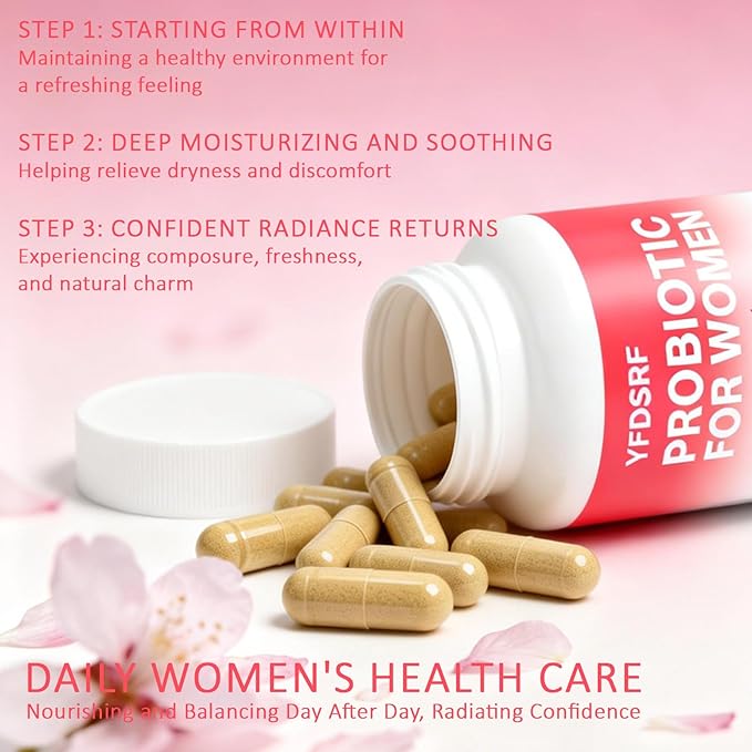 Women's Vaginal Probiotic Supplement for Intimate Health &amp pH Balance | with Hyaluronic Acid Multi-Collagen Vitamin C | Supports Comfort Moisture &amp Antioxidant Defense | 120 Capsules (1)