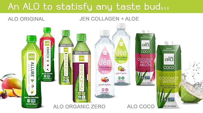 ALO Aloe Vera Juice Drink | SPRING - Aloe Vera + Mixed Berry | 16.9 fl oz Pack of 12 | Plant-Based Drink with Real Aloe Pulp