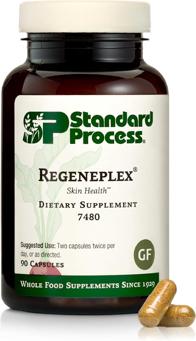 Standard Process Regeneplex - Skin Health Supplement with Vitamin C &amp Zinc - Supports Cellular Function - Gluten-Free - 90 Capsules (45 Servings)