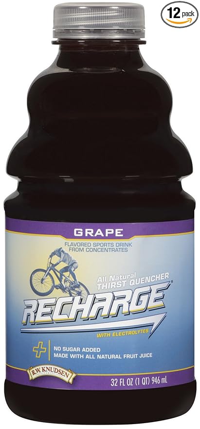 R.W. Knudsen Family Recharge Grape Flavored Sports Beverage Mix 32 Ounce (Pack of 12)