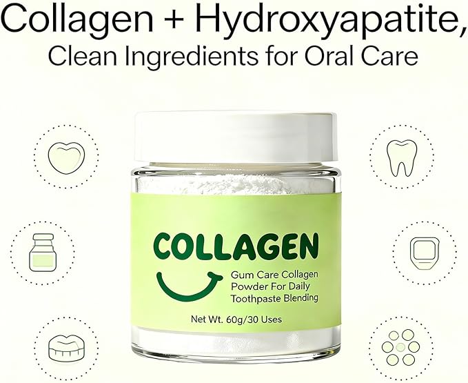 Collagen Powder for Gums Collagens Tooth Powder Smile Strengthening Collagen Powder for Gums and Teeth Hydroxyapatite Toothpaste Care Powders Protect Gum (2)
