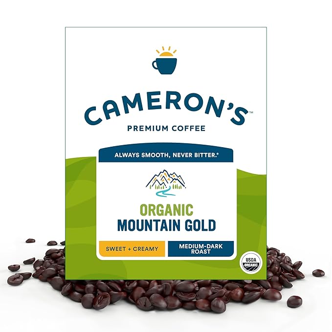 Cameron's Coffee Roasted Whole Bean Coffee Organic Mountain Gold 4 Pound