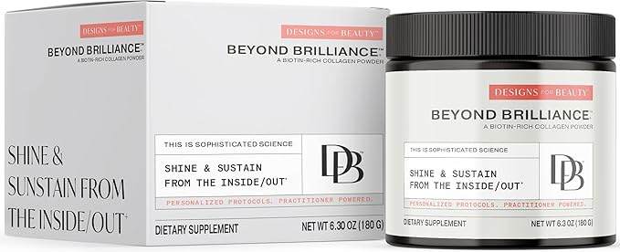 Beyond Brilliance Collagen Powder (Unflavored 30 Servings) - with Collagen Peptides Biotin and Silica for Healthier Skin Hair and Nails