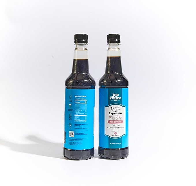 Joe Coffee Company - Ready to Use Waverly Espresso Specialty Coffee Concentrate 25 fl oz Bottle | NYC Roaster Kosher Climate-Friendly