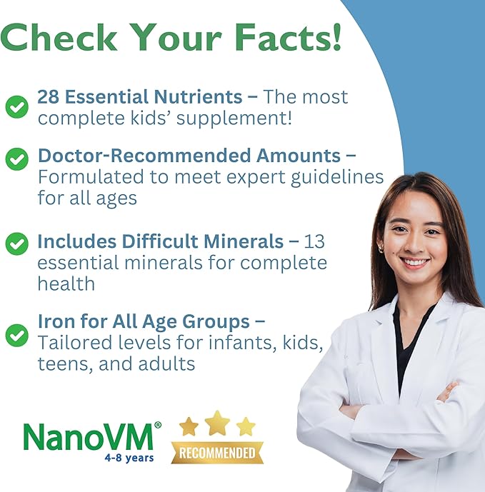 4-8 Years Allergen-Free Kids Multivitamin Unflavored Powdered Vitamins Multivitamin Powder with 14 Vitamins &amp 13 Minerals Low-Carbohydrate Vitamin Supplements 275g - Solace Nutrition