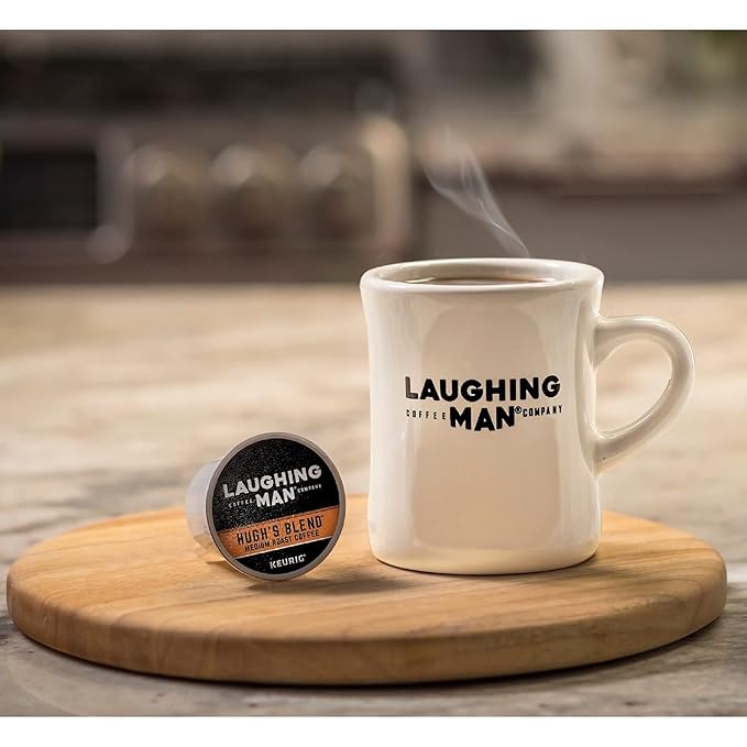Laughing Man Hugh's Blend Keurig Single-Serve K-Cup Pods Medium Roast Coffee 60 Count (6 Packs of 10)