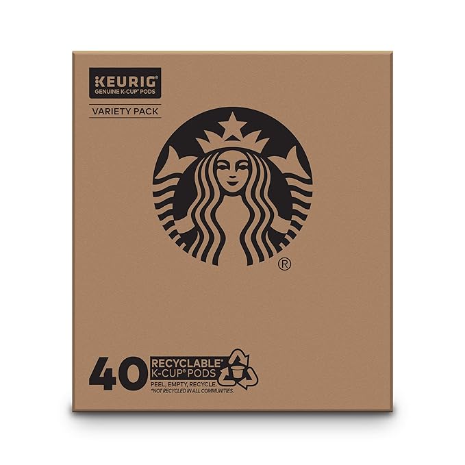Starbucks K-Cup Coffee Pods Starbucks Blonde Medium Dark Roast and Flavored Hot or Iced Coffee Variety Pack 40 Keurig Pods