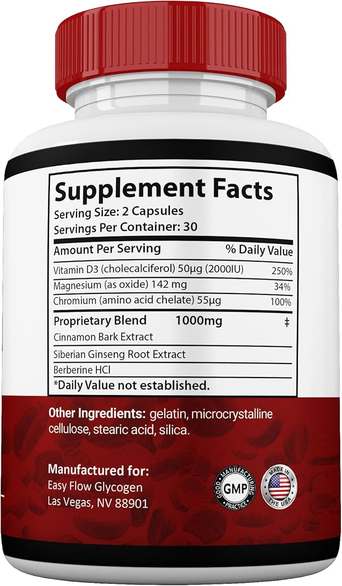 (2 Pack) EasyFlow Blood Support Capsules Easy Flow Glyco Pills Glyco Optimizer Capsules Glycogen Supplement 2 Months Supply