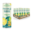 Recoup Organic Sparkling Prebiotic Drink - Ginger with Electrolytes for Gut Health Support &amp Hydration No Added Sugar ((Pack of 12) Lemon Lime + Ginger)