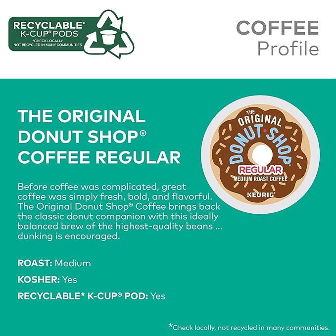 The Original Donut Shop Regular Keurig Single-Serve K-Cup Pods Medium Roast Coffee 96 Count