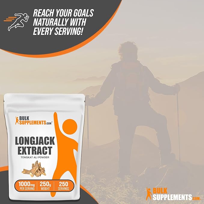 BulkSupplements.com Longjack Extract Powder - Tongkat Ali Extract Tongkat Ali for Men &amp Women - Gluten Free 1g per Serving 250g (8.8 oz) (Pack of 1)