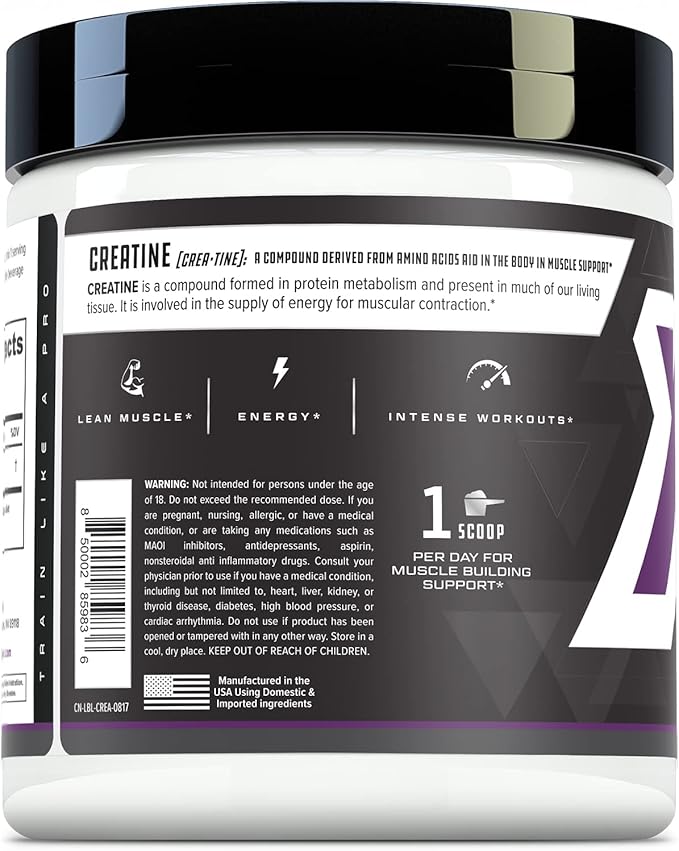 Cutler Nutrition Pure Creatine Monohydrate - 5g Per Serving 50 Servings - Premium Muscle Builder Enhances Strength Performance &amp Recovery - Unflavored for Easy Mixing