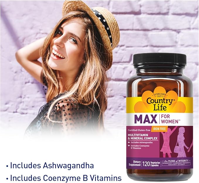 Country Life Max for Women - Multivitamin and Mineral Complex Iron-free - 120 Vegan Capsules