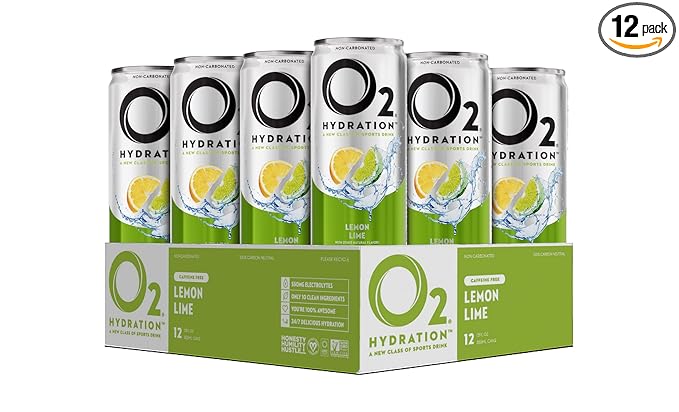 O2 Lemon Lime Post Workout Recovery Drink - Powerful Electrolyte Drink for Daily Hydration