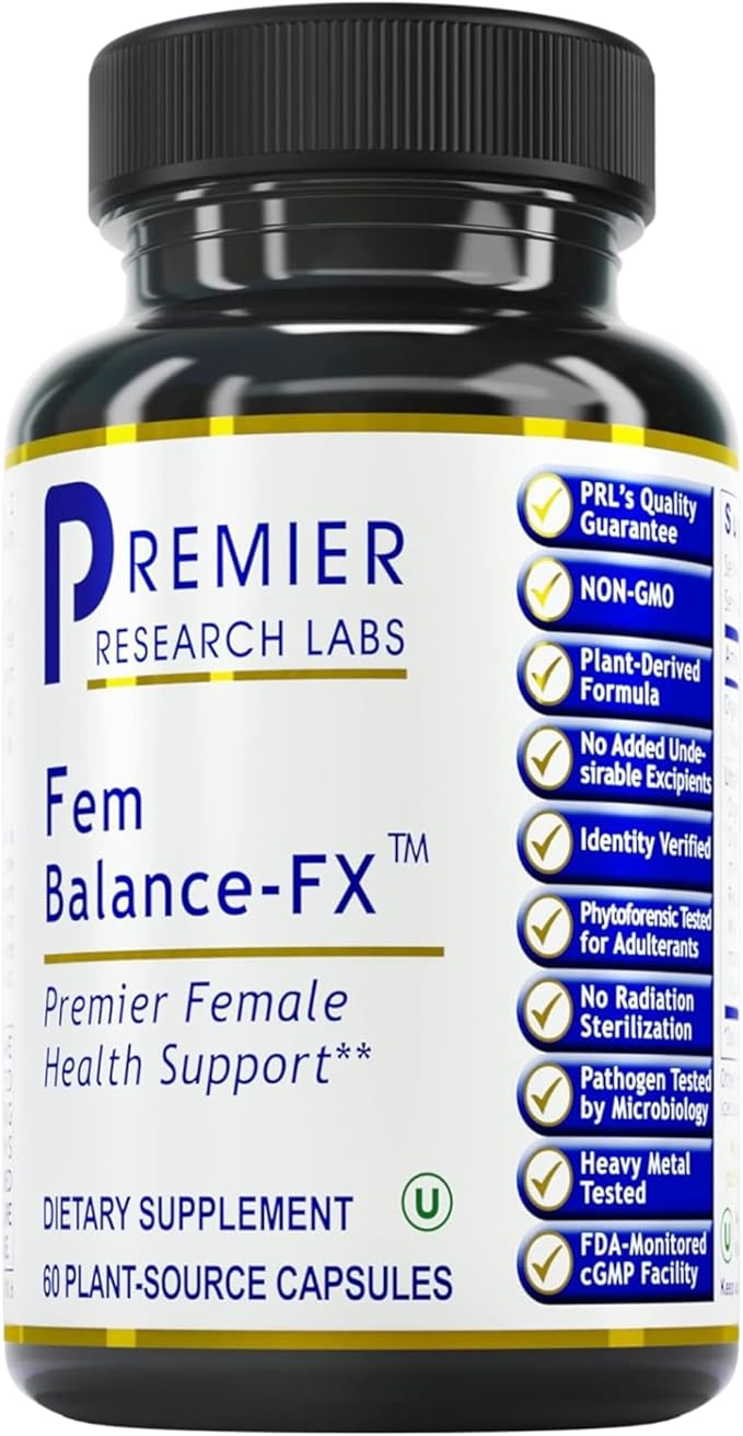 Premier Research Labs Fem Balance FX- Chasteberry Supplement for Women Hormone Balance Support Chaste Tree Supplement w/Organic Chasteberry Extract Natural Support for Women- 60 Vegetarian Capsules