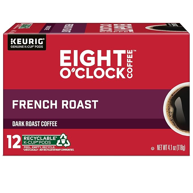 Eight O'Clock Coffee French Roast Single-Serve Coffee K-Cup Pods Dark Roast 72 Count