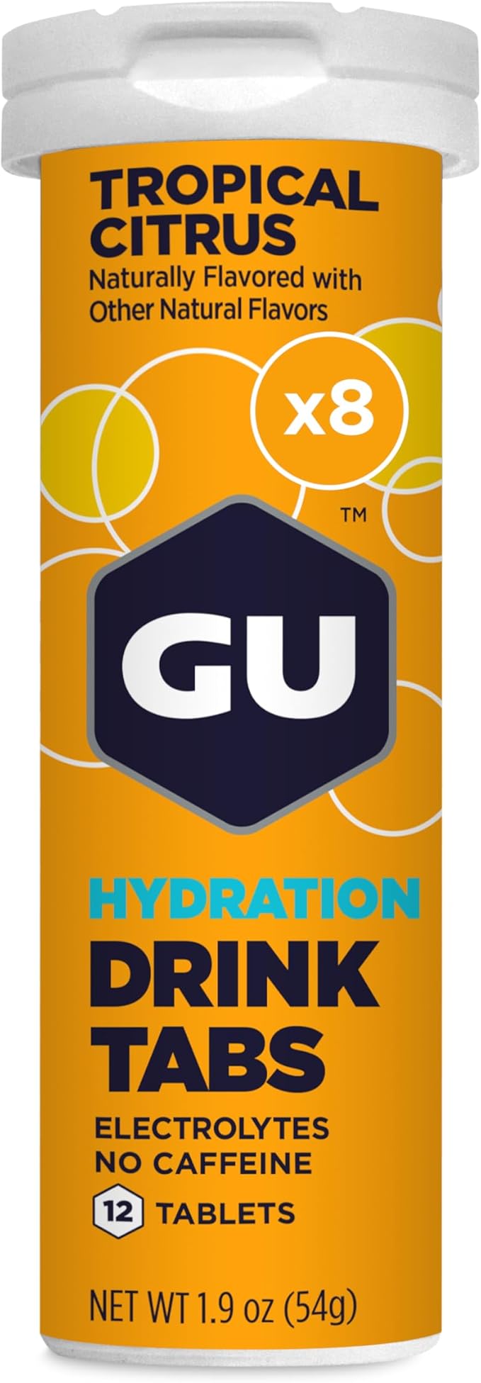 GU Energy Hydration Drink Tabs - Electrolyte Tablets for Fitness &amp Endurance Sports Rehydration Beverage Tropical Citrus 96 Servings