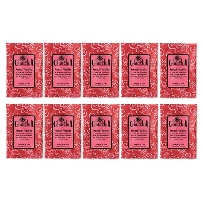 Churchill Coffee French Vanilla 10 Portioned Packs -1.5 oz each - Ground - Flavored Coffee
