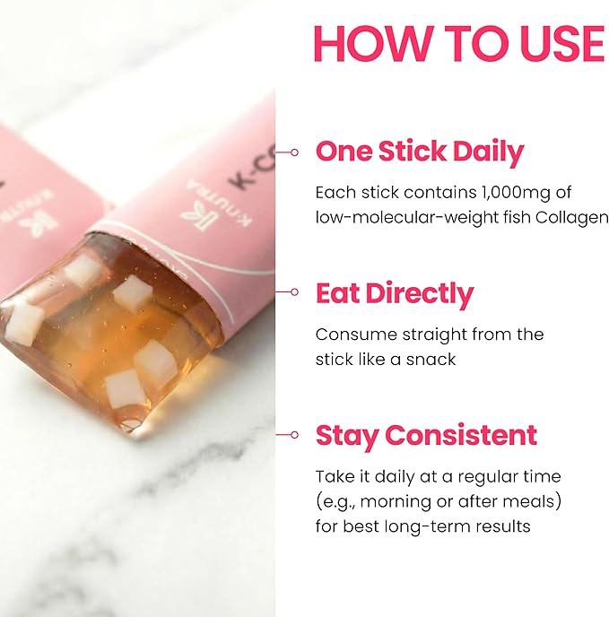 K-Nutra K-Collagen Soft Peach (15.9oz 30 Sticks) - Holiday Gifts - Skin Hair Nail Health Tasty Jelly Fast Absorption. Low-Molecular Marine Collagen Vitamin C