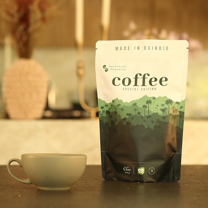 Ancestral Organics Colombian Ground Coffee - Low Acid Medium Roast/Tasting Notes - Premium Single Origin Specialty Fair Trade Arabica