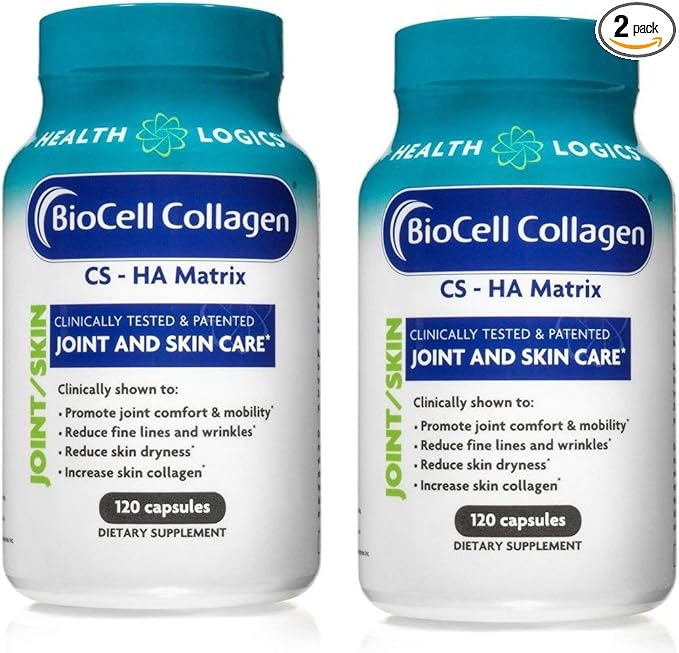 Health Logics BioCell Collagen Joint and Skin Care 120 Capsules x 2