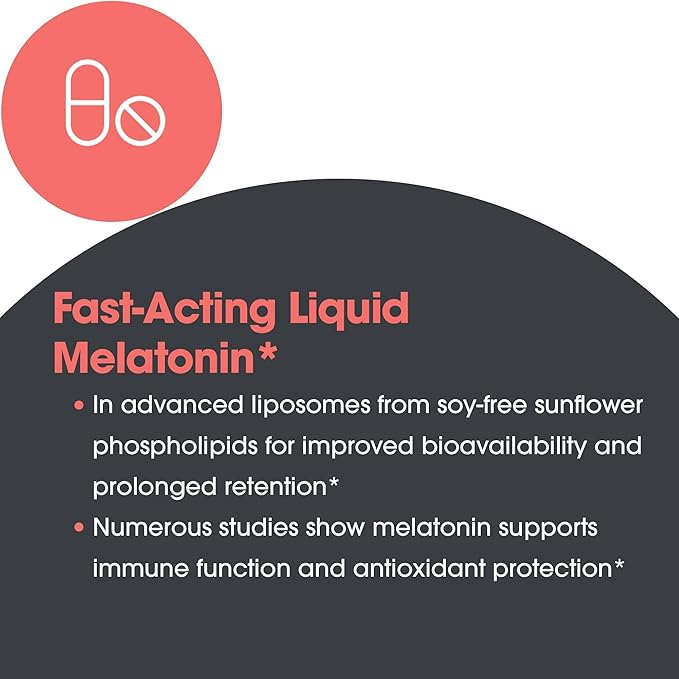 Allergy Research Group Liposomal Melatonin Supplement - Oral Sleep Spray for Adults 1mg Liquid Melatonin Pure Fast Acting Formula - 1 Fl Oz