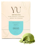 Yu Tea Decaf Organic Sencha Green Tea Powder 30 Instant Packets | Rich in Antioxidants EGCG &amp L-Theanine | Pure Japanese First Harvest Leaf | Caffeine-Free &amp Unsweetened | Single Serve Stic