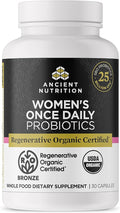 Ancient Nutrition Regenerative Organic Certified Probiotics for Women Probiotics Women’s Once Daily for Healthy Digestion and Immune System Function Support 25 Billion CFUs* Per Serving 30 Count