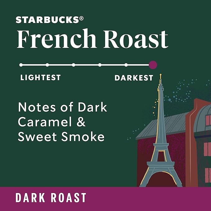 Starbucks K-Cup Coffee Pods Dark Roast Hot or Iced Coffee French Roast 96 Keurig Pods
