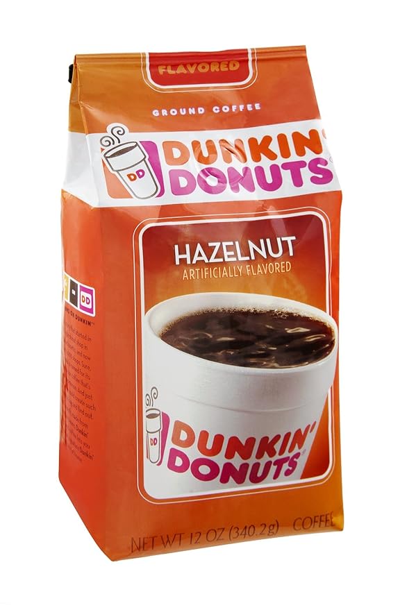 Dunkin' Donuts Hazelnut Ground Coffee 12 OZ (Pack of 12)