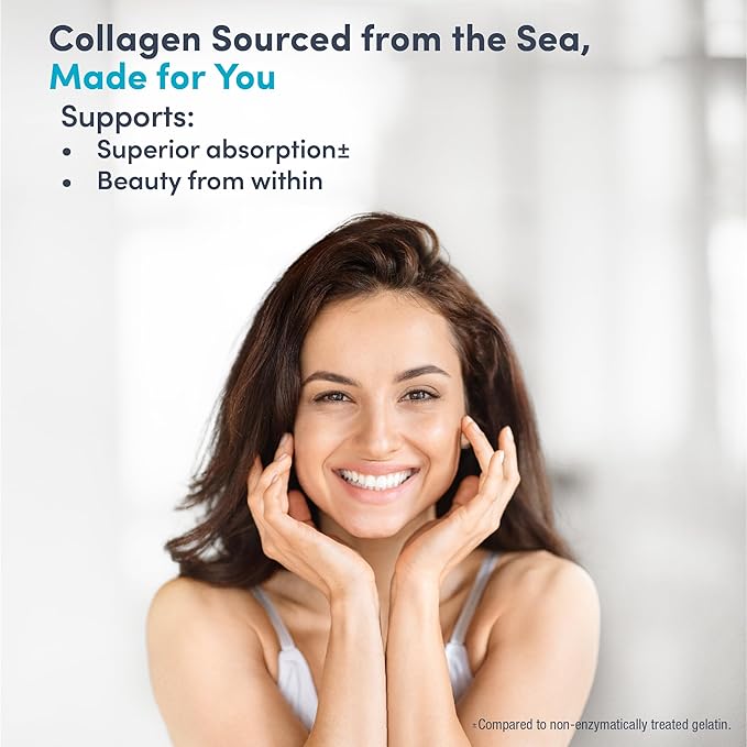 NeoCell Marine Collagen Peptides Capsules | 120 Pills | with Hyaluronic Acid | Plus Vitamin C | for Women and Men