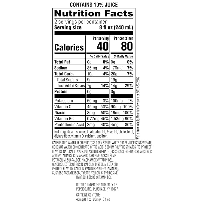 Mountain Dew Kickstart Pineapple Orange Mango 90mg Caffeine Vitamins B &amp C 80 Calories 10% Juice 16 fl oz (Pack of 12)
