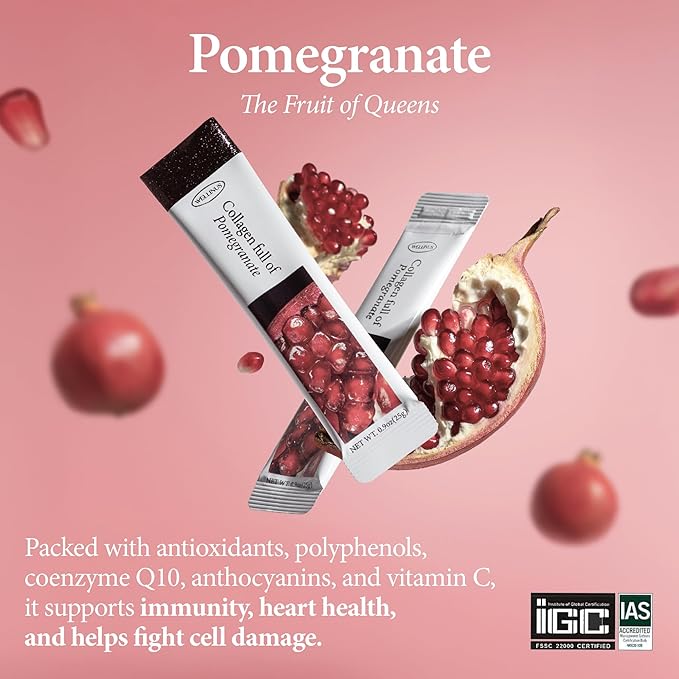 WELLINUS Collagen Jelly Stick Marine Collagen Fast Absorbing Snack Ultra-Low Weight Molecular Marine Collagen HACCP Certified 22.05 oz/Pack of 25 (3 Pack Pomegranate Mango Blueberry)