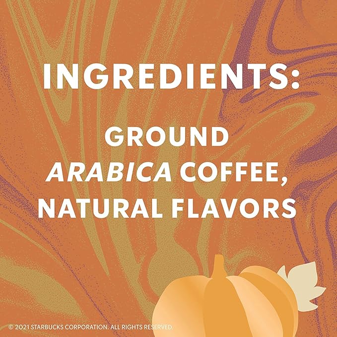 Starbucks Flavored Ground Coffee Pumpkin Spice Flavored Coffee Limited Edition Seasonal Ground Coffee Warm &amp Balanced Notes 17-Ounce Bag (Pack of 2)