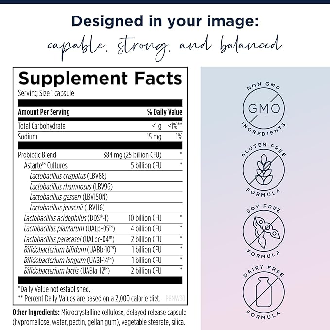 Designs for Health Collagen Powder &amp Women's Probiotic Bundle - ProbioMed Women (30 Capsules) Gut Health &amp Vaginal Support Probiotic with Whole Body Collagen (390g) Peptides for Bones Joint &