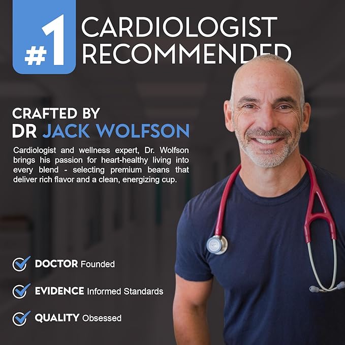 Cardiology Coffee – Dark Roast Decaf Coffee Beans – USDA Certified Organic Mold Free 12oz Premium Whole Bean Coffee – Decaf Barista-Style Beans with Swiss Water Decaf and Antioxidant Benefits